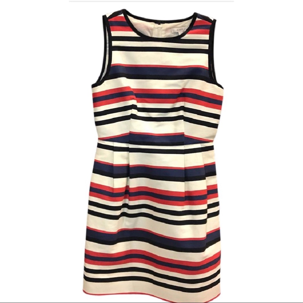 J Crew Red White & Blue Striped Dress